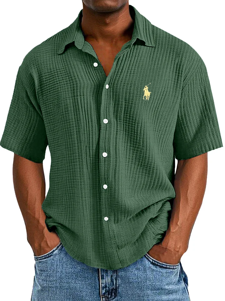Casual Summer Shirt, Loose and Comfortable Short Sleeve for Men