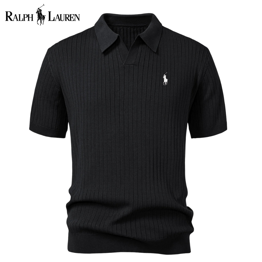 RL™ Knitted Polo with V-Neck and Stripes
