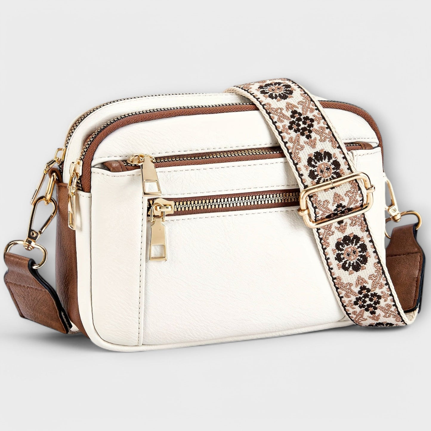Aurellia Vegan Leather Crossbody Bag, Retro Style with Adjustable Boho Strap, Ample Space for Essentials