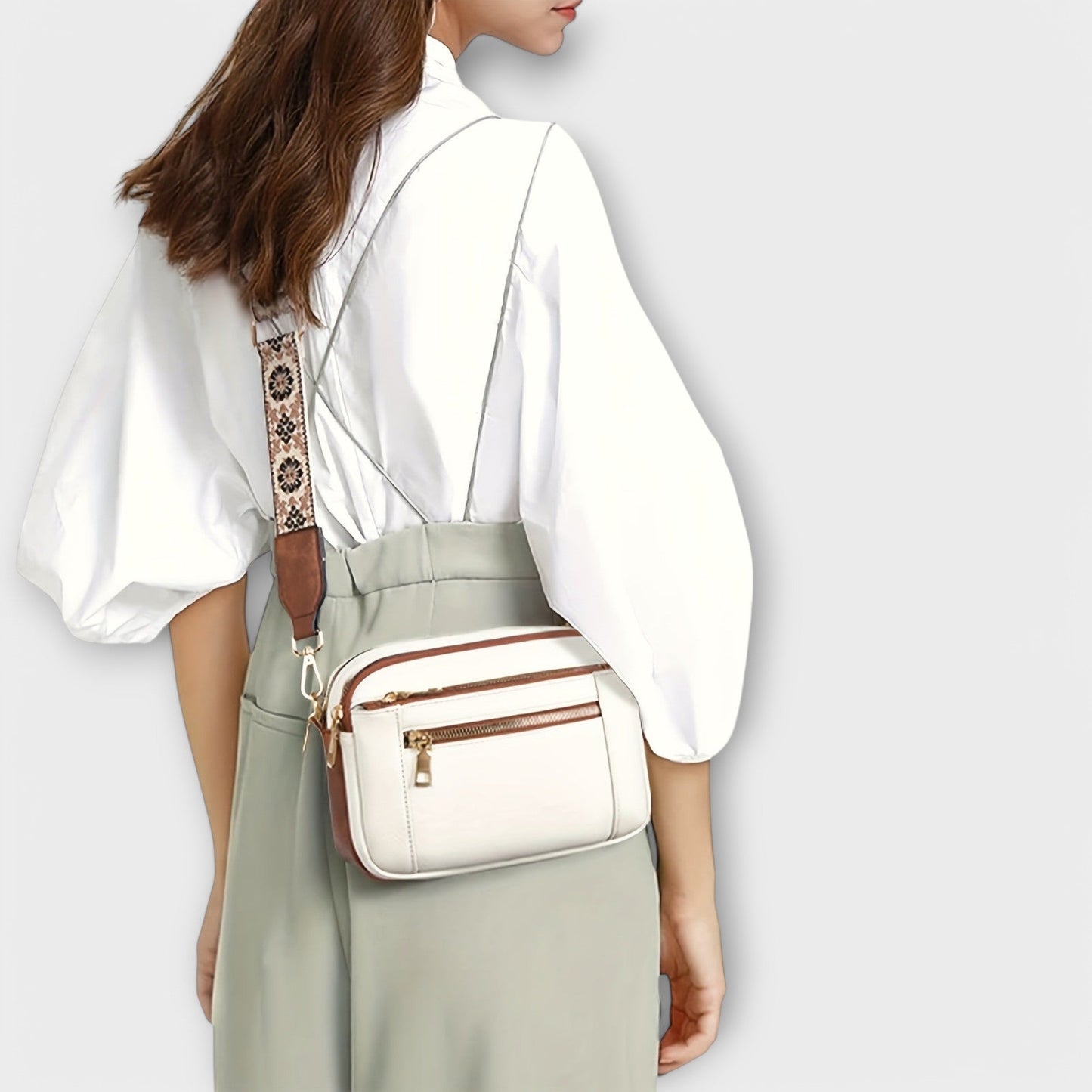 Aurellia Vegan Leather Crossbody Bag, Retro Style with Adjustable Boho Strap, Ample Space for Essentials