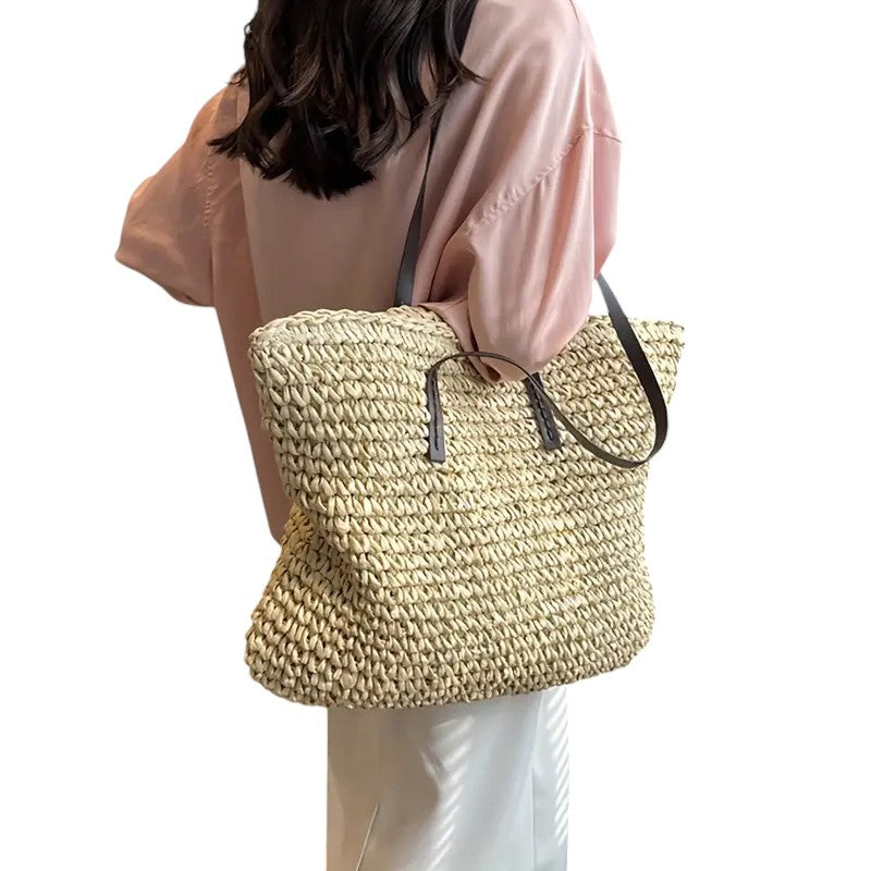 Aurellia Woven Straw Crossbody Bag with Durable Straps for Everyday Use