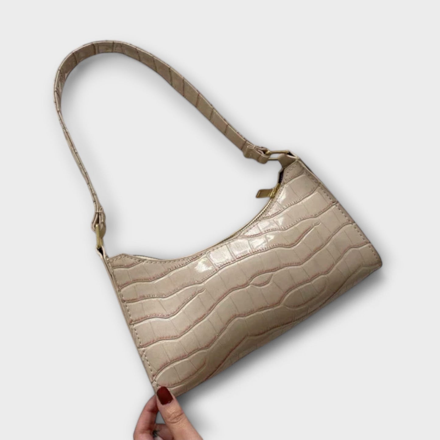 Aurellia. - Spacious and Elegant Glossy Leather Bag for Everyday Use