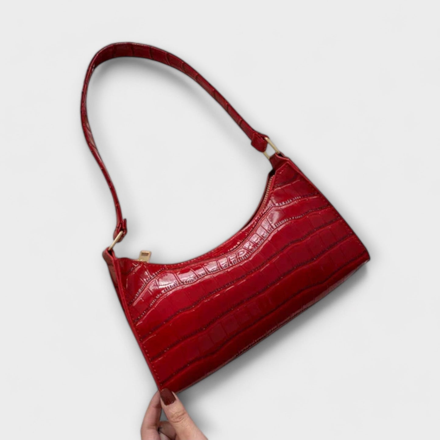 Aurellia. - Spacious and Elegant Glossy Leather Bag for Everyday Use