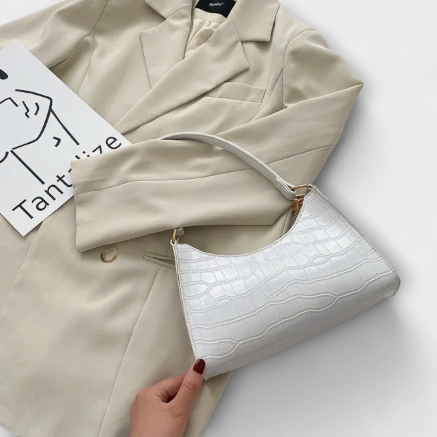 Aurellia. - Spacious and Elegant Glossy Leather Bag for Everyday Use