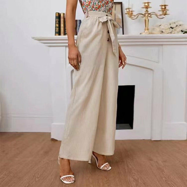 Wide Leg Trousers in Solid Colour