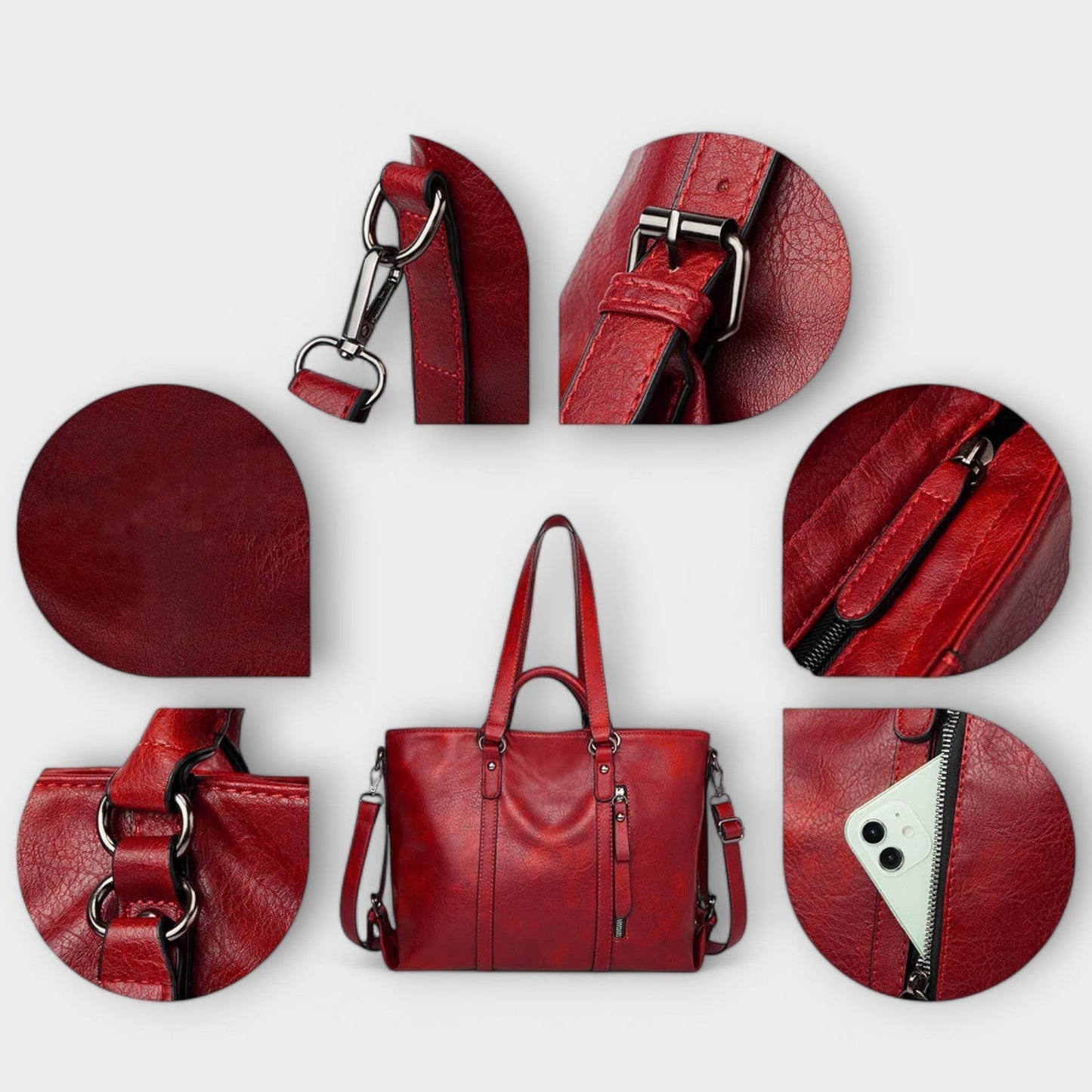 Aurellia Large Leather Bag - Elegant and Spacious for Everyday Use