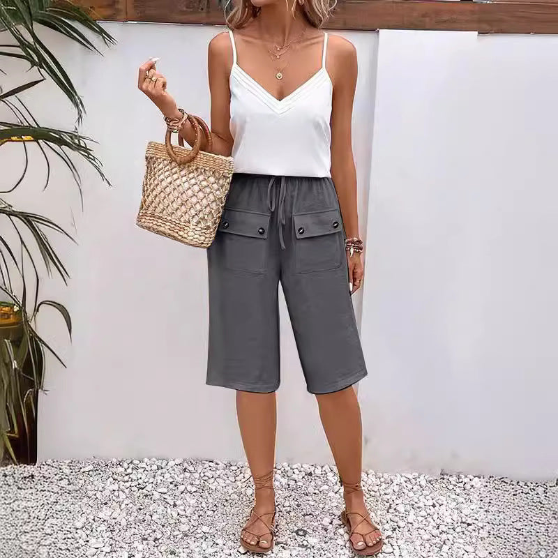 【Cotton and Linen】Monochrome Casual Trousers