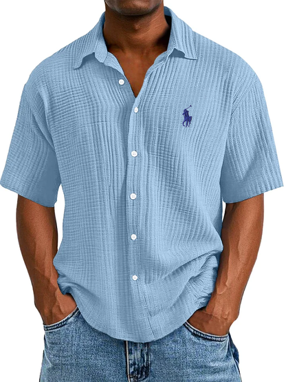 Casual Summer Shirt, Loose and Comfortable Short Sleeve for Men