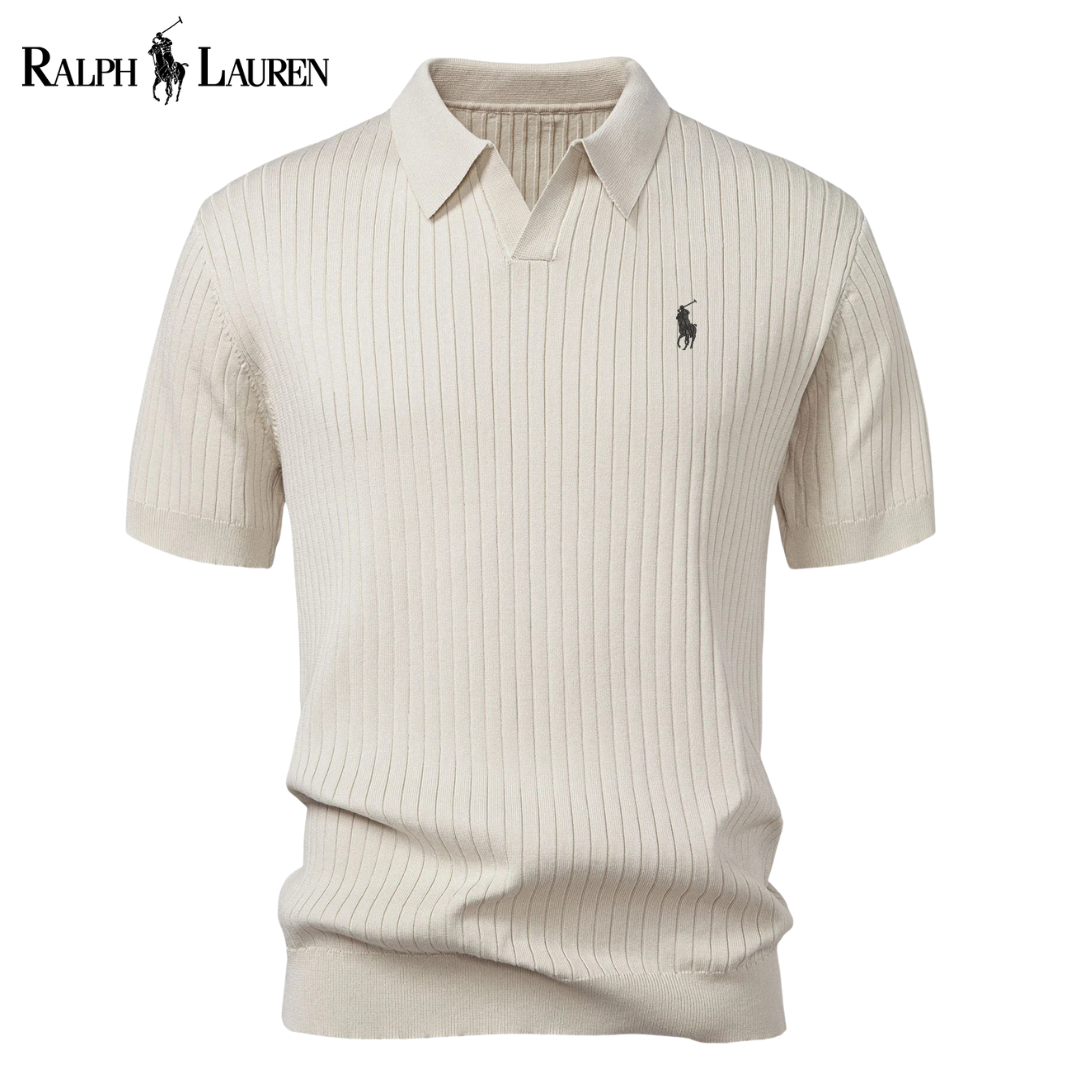 RL™ Knitted Polo with V-Neck and Stripes