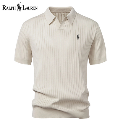 RL™ Knitted Polo with V-Neck and Stripes