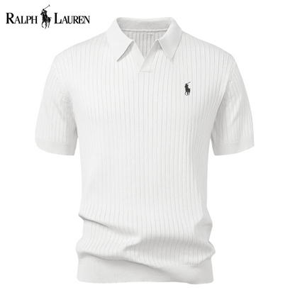 RL™ Knitted Polo with V-Neck and Stripes