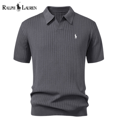 RL™ Knitted Polo with V-Neck and Stripes