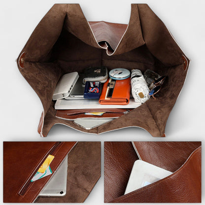Aurellia Oversized Weekender Bag, PU Leather, Versatile Travel Tote