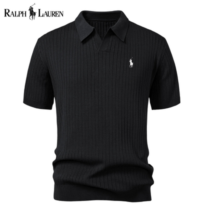 RL™ Knitted Polo with V-Neck and Stripes