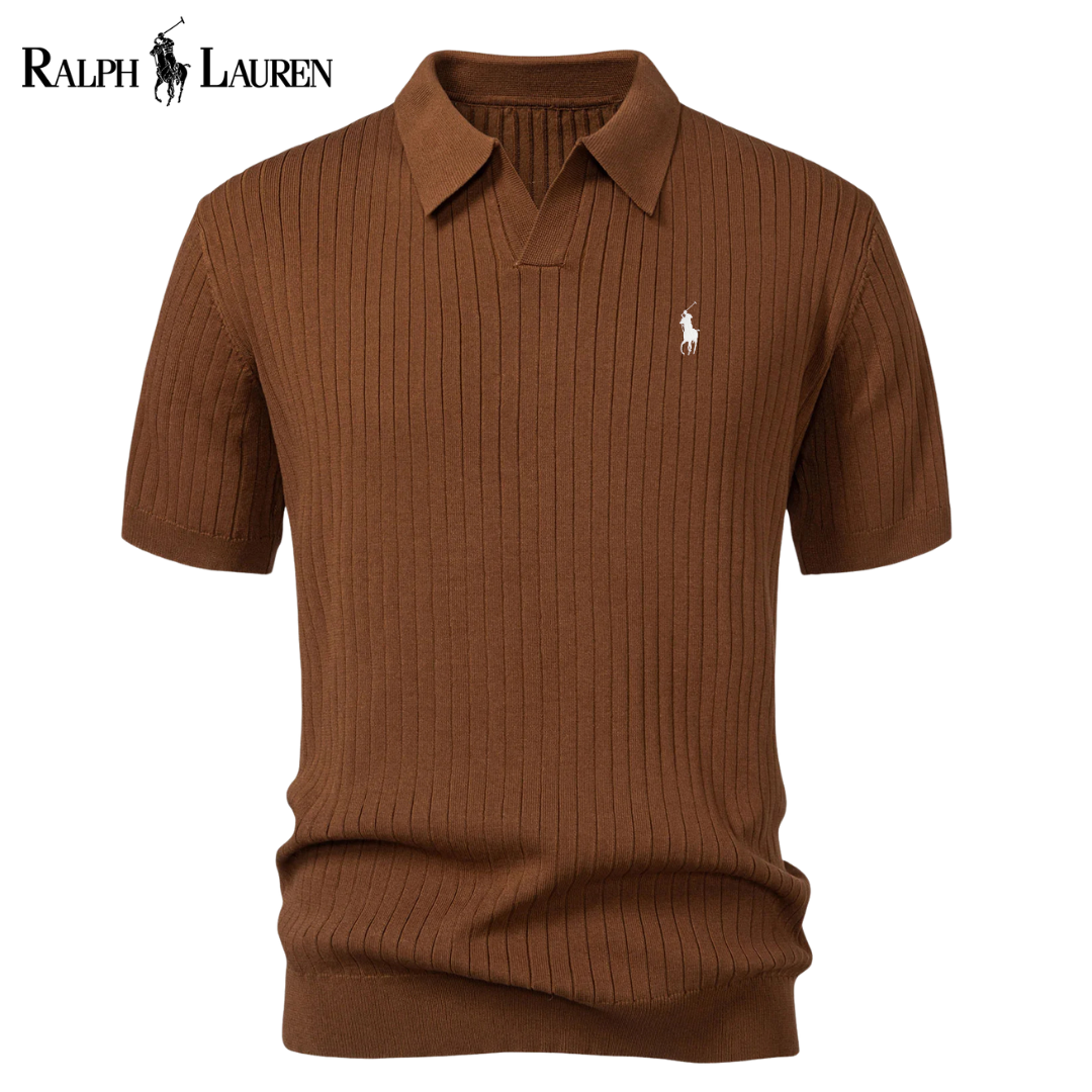 RL™ Knitted Polo with V-Neck and Stripes