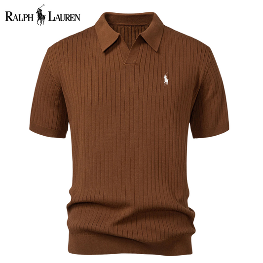 RL™ Knitted Polo with V-Neck and Stripes