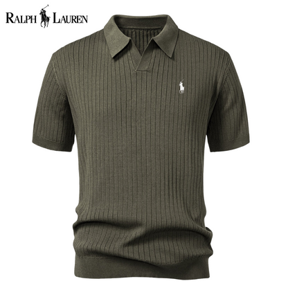 RL™ Knitted Polo with V-Neck and Stripes