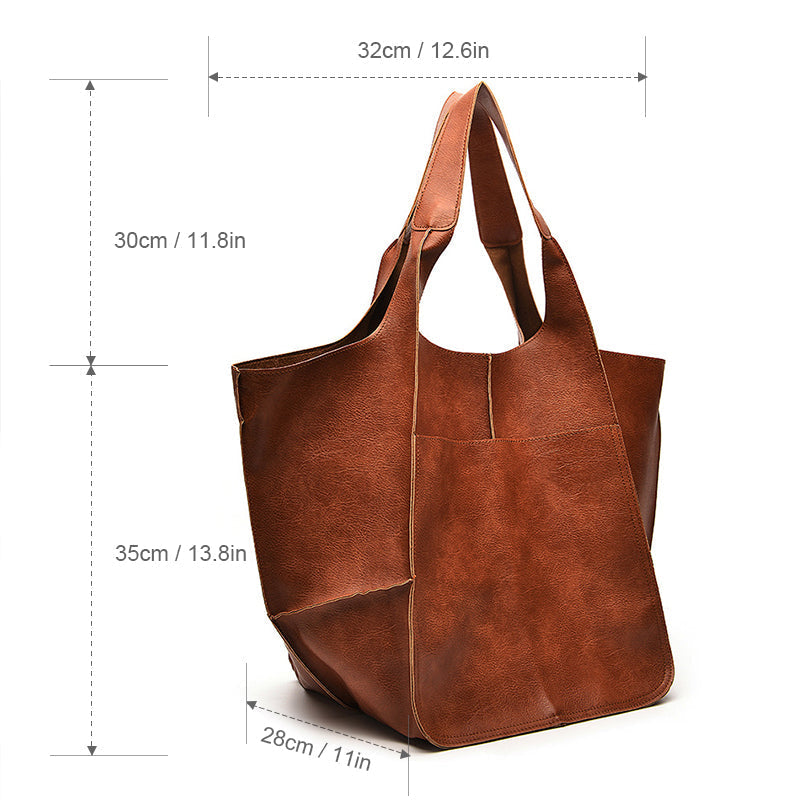 Aurellia Oversized Weekender Bag, PU Leather, Versatile Travel Tote