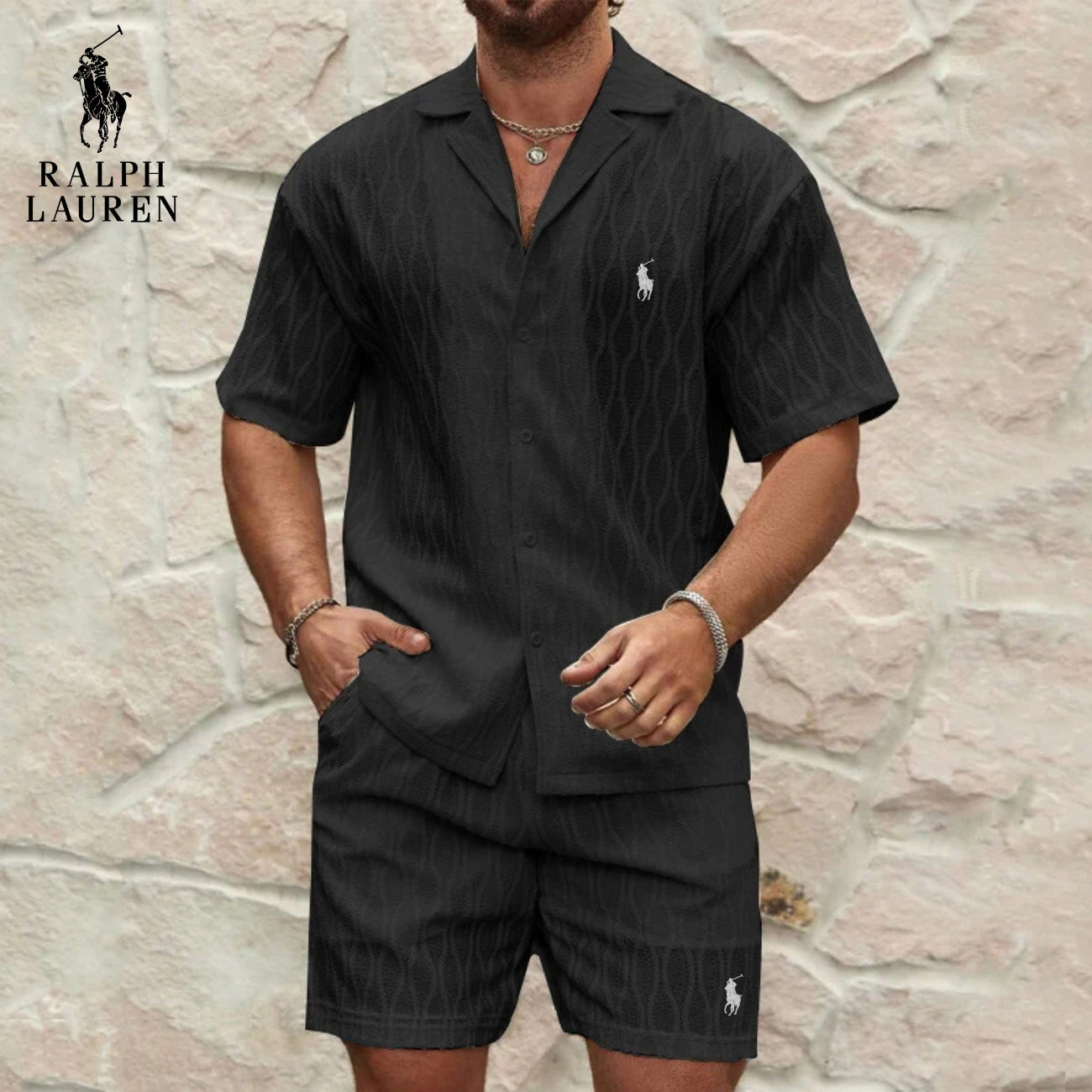 RL Textured Summer Set – Shirt & Shorts Offer