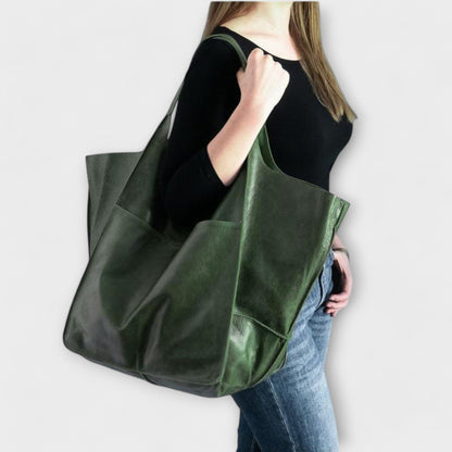 Aurellia Oversized Weekender Bag, PU Leather, Versatile Travel Tote