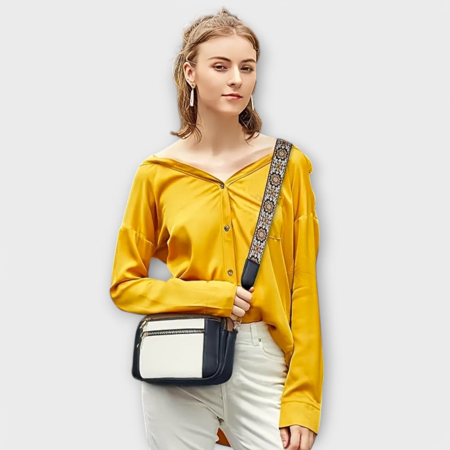 Aurellia Vegan Leather Crossbody Bag, Retro Style with Adjustable Boho Strap, Ample Space for Essentials