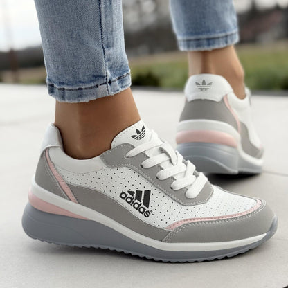 Beautiful women's sneakers in natural leather