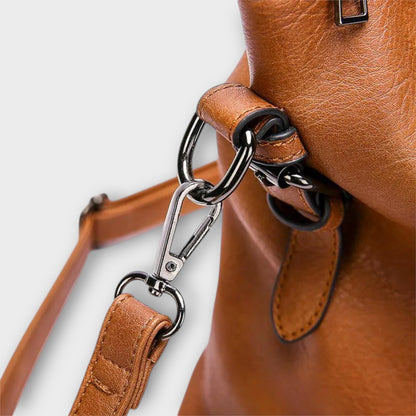 Aurellia Swiss Leather Shoulder Bag - Elegant and Durable, Women's, Scratch-Resistant, Stain-Resistant, Water-Repellent, Adjustable Strap