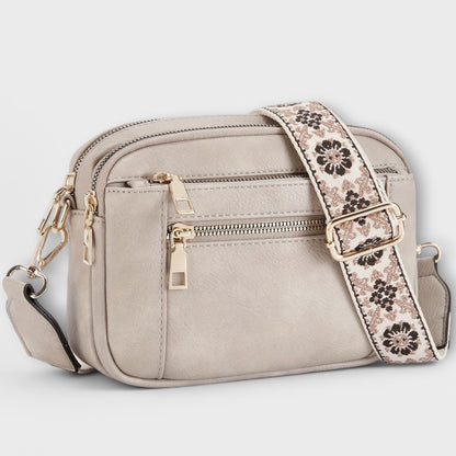 Aurellia Vegan Leather Crossbody Bag, Retro Style with Adjustable Boho Strap, Ample Space for Essentials