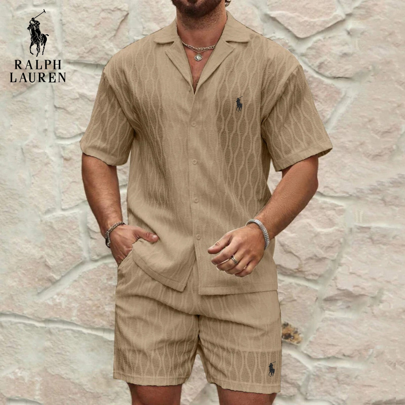 RL Textured Summer Set – Shirt & Shorts Offer