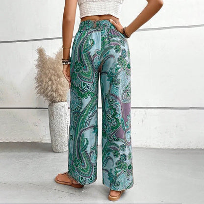 Casual Trousers with Ethnic Print