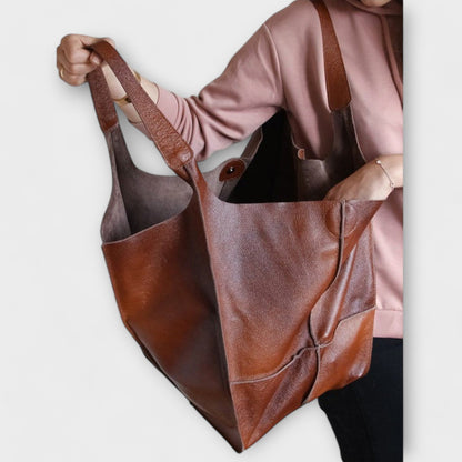 Aurellia Oversized Weekender Bag, PU Leather, Versatile Travel Tote