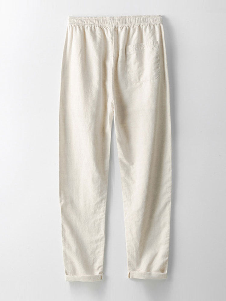 Cuban Geometric Jacquard Shirt & Straight Leg Linen Trousers