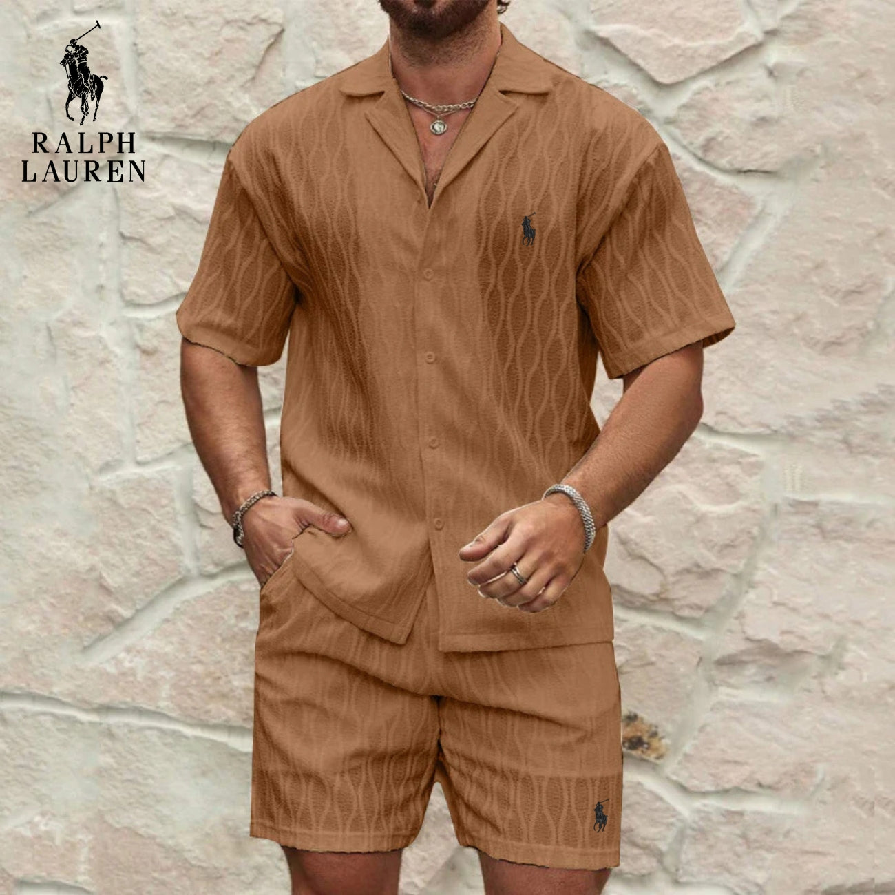 RL Textured Summer Set – Shirt & Shorts Offer