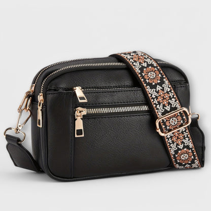 Aurellia Vegan Leather Crossbody Bag, Retro Style with Adjustable Boho Strap, Ample Space for Essentials