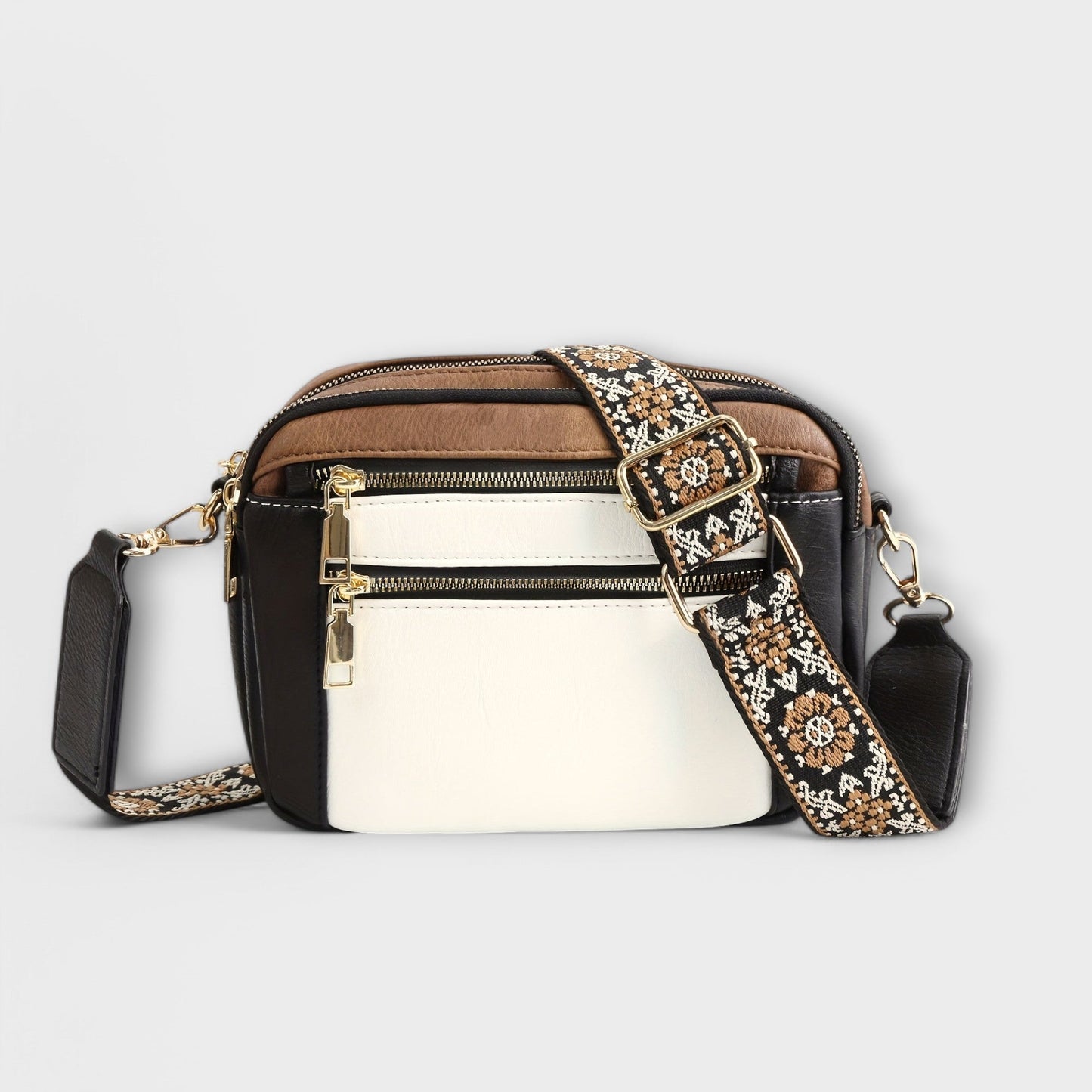 Aurellia Vegan Leather Crossbody Bag, Retro Style with Adjustable Boho Strap, Ample Space for Essentials