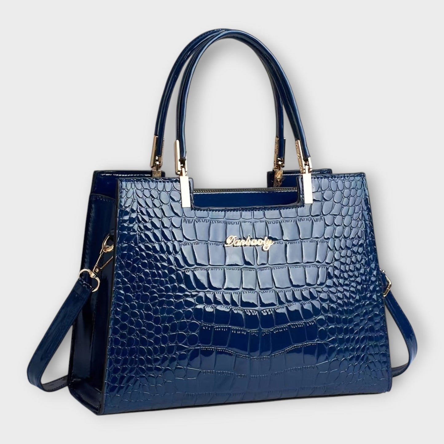 Aurellia - Glossy PU Handbag with Crocodile Pattern, Elegant and Spacious Design for Every Occasion