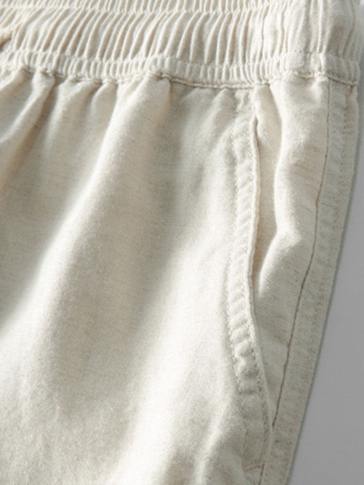 Cuban Geometric Jacquard Shirt & Straight Leg Linen Trousers