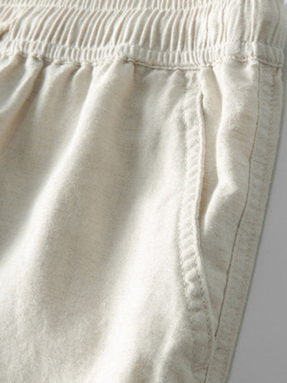 Cuban Geometric Jacquard Shirt & Straight Leg Linen Trousers
