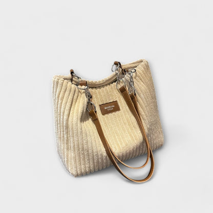 Aurellia Shoulder Bag in Soft Rope - Adjustable Strap, Spacious Design, Khaki