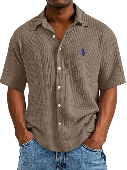 Casual Summer Shirt, Loose and Comfortable Short Sleeve for Men