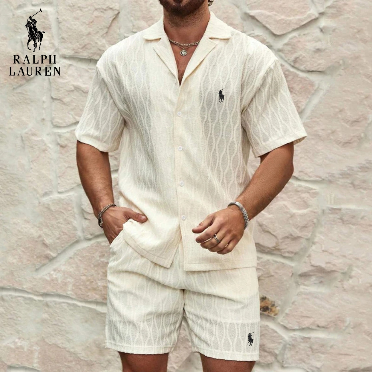 RL Textured Summer Set – Shirt & Shorts Offer