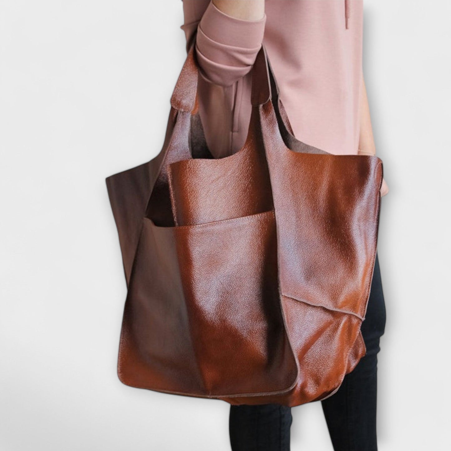Aurellia Oversized Weekender Bag, PU Leather, Versatile Travel Tote