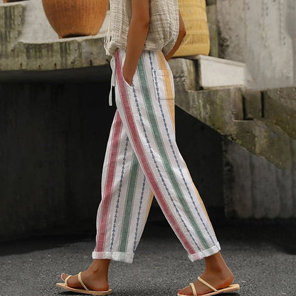 Casual Striped Trousers