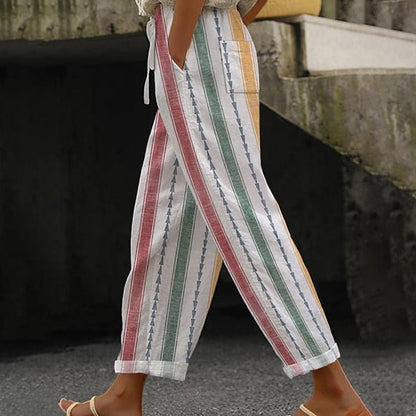 Casual Striped Trousers