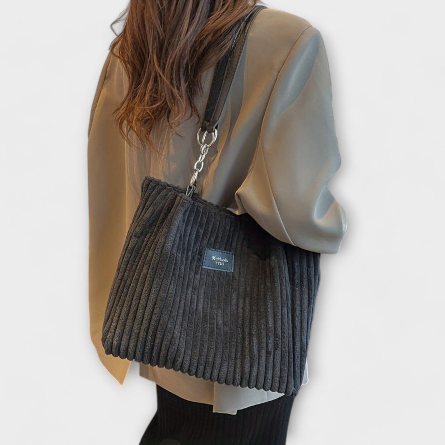 Aurellia Shoulder Bag in Soft Rope - Adjustable Strap, Spacious Design, Khaki