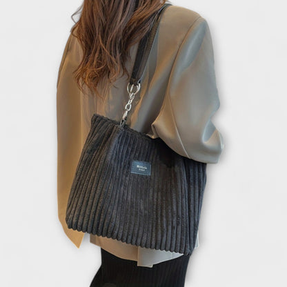 Aurellia Shoulder Bag in Soft Rope - Adjustable Strap, Spacious Design, Khaki