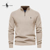 Rl - Pullover a Maglia con Mezzo Zip