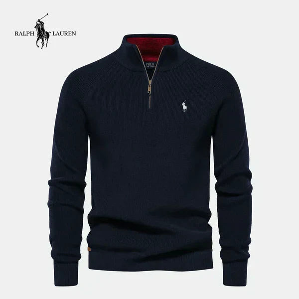 Rl - Knit Pullover with Half Zip