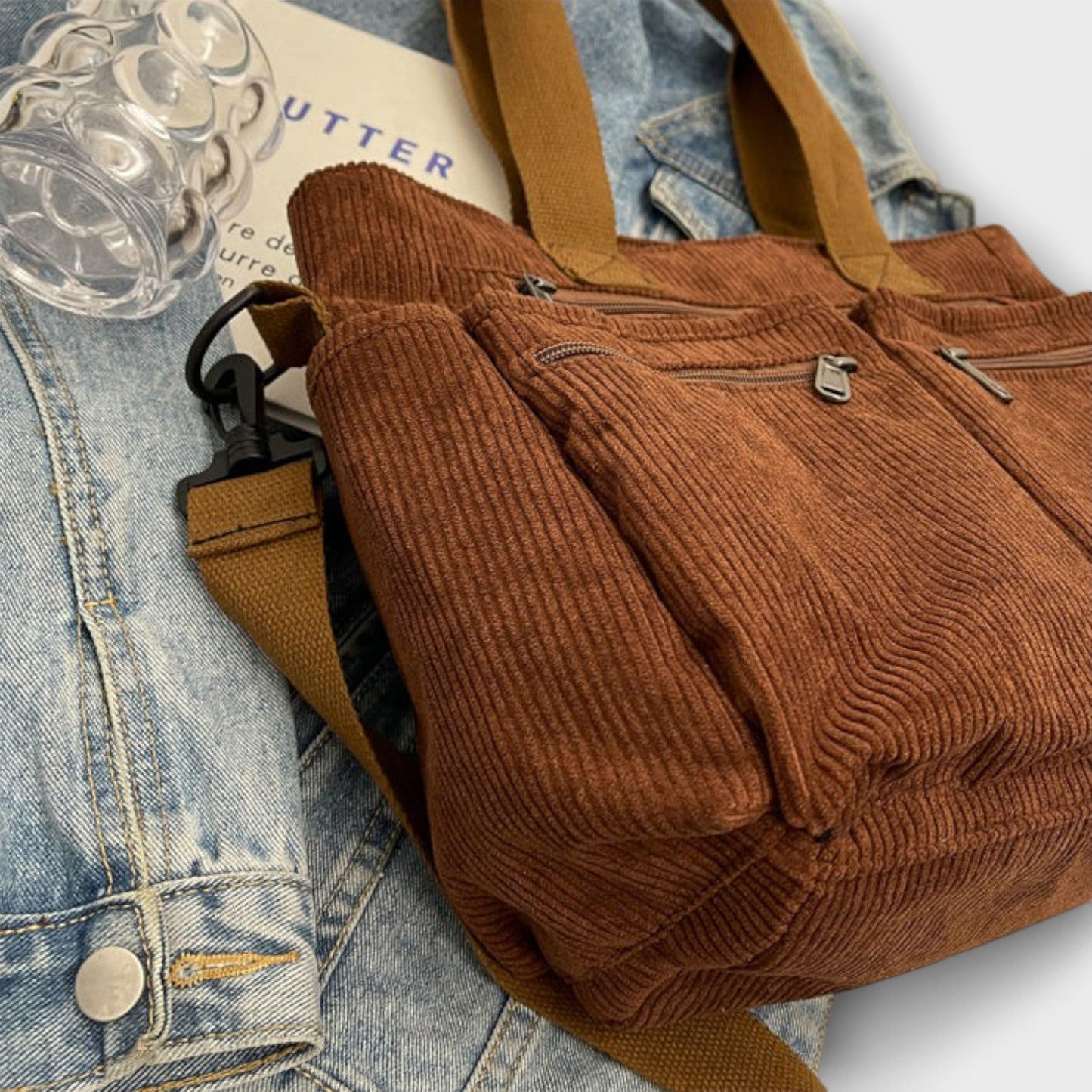 Aurellia Shoulder Bag - Lightweight, Water-Resistant Rope Material, Spacious Zippered Compartment, Ideal for Work or Travel