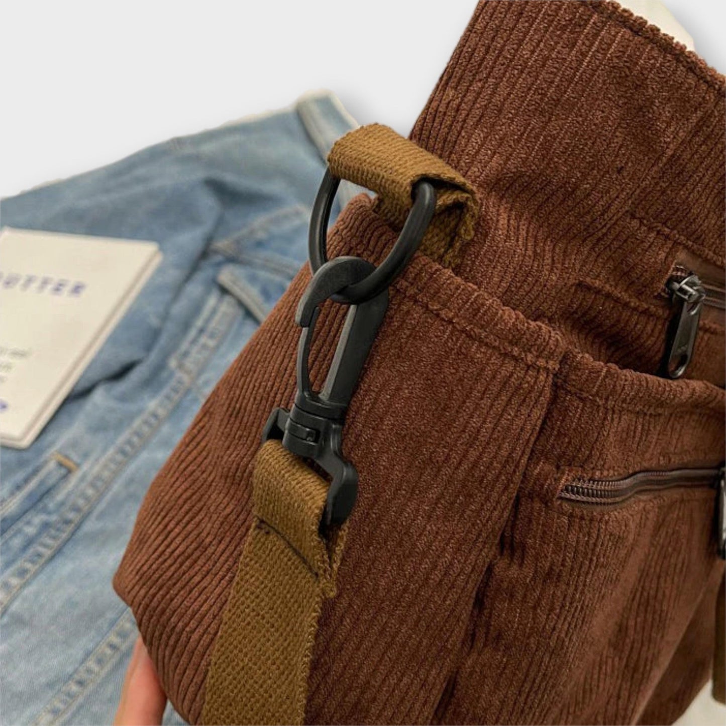 Aurellia Shoulder Bag - Lightweight, Water-Resistant Rope Material, Spacious Zippered Compartment, Ideal for Work or Travel